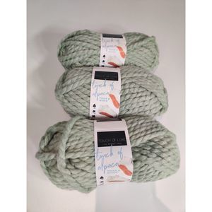 Touch Of Alpaca Thick & Quick Lion Brand Yarn Jumbo 7, Sage, 3 pack Lot